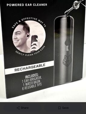 Rechargeable Black Powered Ear Cleaner - Gentle Irrigation